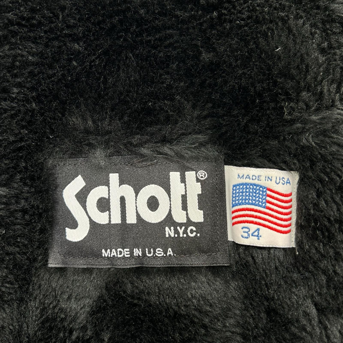 Schott 641 Fur Liner Single Rider Jacket Black Size 34
