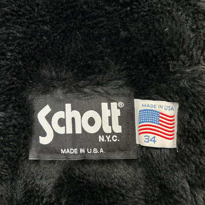 Schott 641 Fur Liner Single Rider Jacket Black Size 34