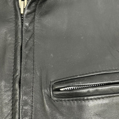 Schott 641 Fur Liner Single Rider Jacket Black Size 34