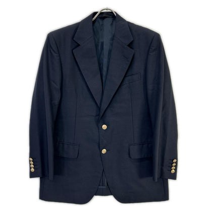 Burberry's Navy Gold Button Wool Tailored Blazer