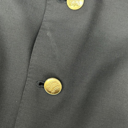 Burberry's Navy Gold Button Wool Tailored Blazer