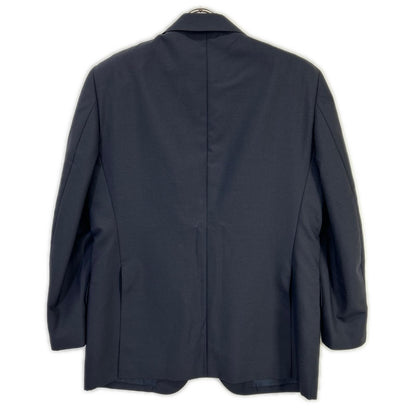 Burberry's Navy Gold Button Wool Tailored Blazer