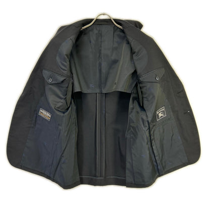 Burberry's Navy Gold Button Wool Tailored Blazer