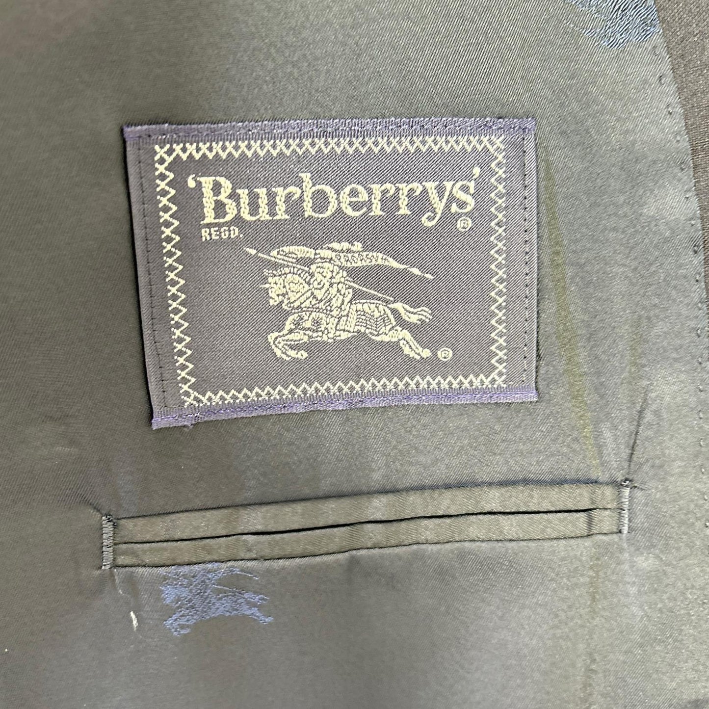 Burberry's Navy Gold Button Wool Tailored Blazer