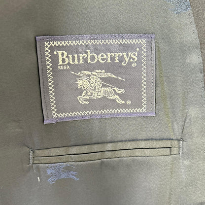 Burberry's Navy Gold Button Wool Tailored Blazer