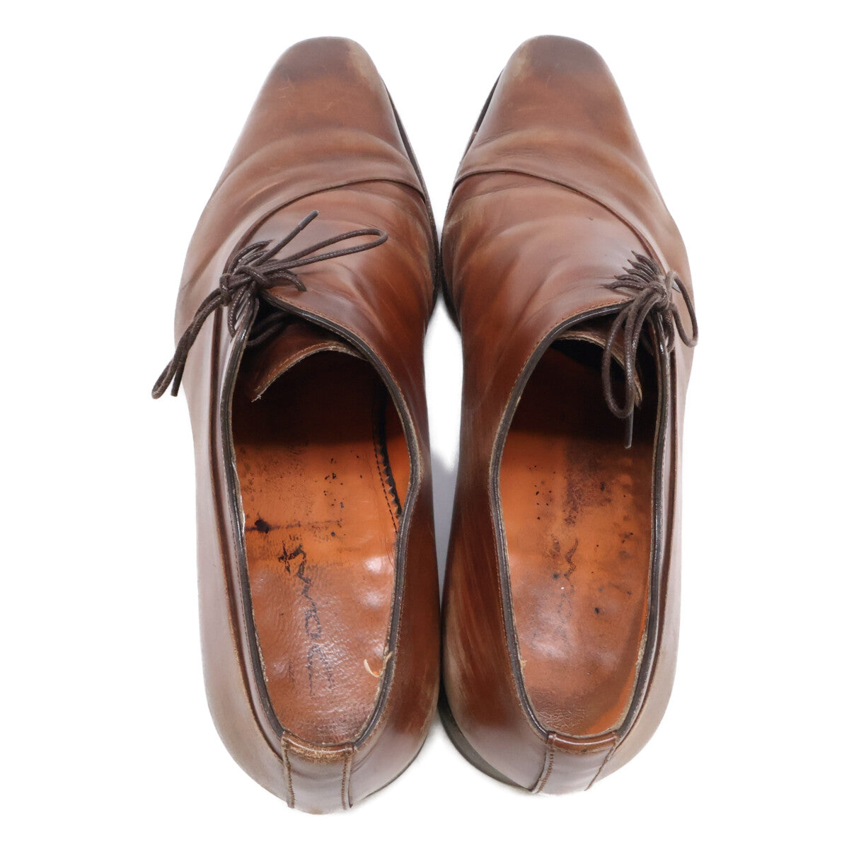 SANTONI 16407 Leather Side Lace Plain Toe Sneakers Size 6