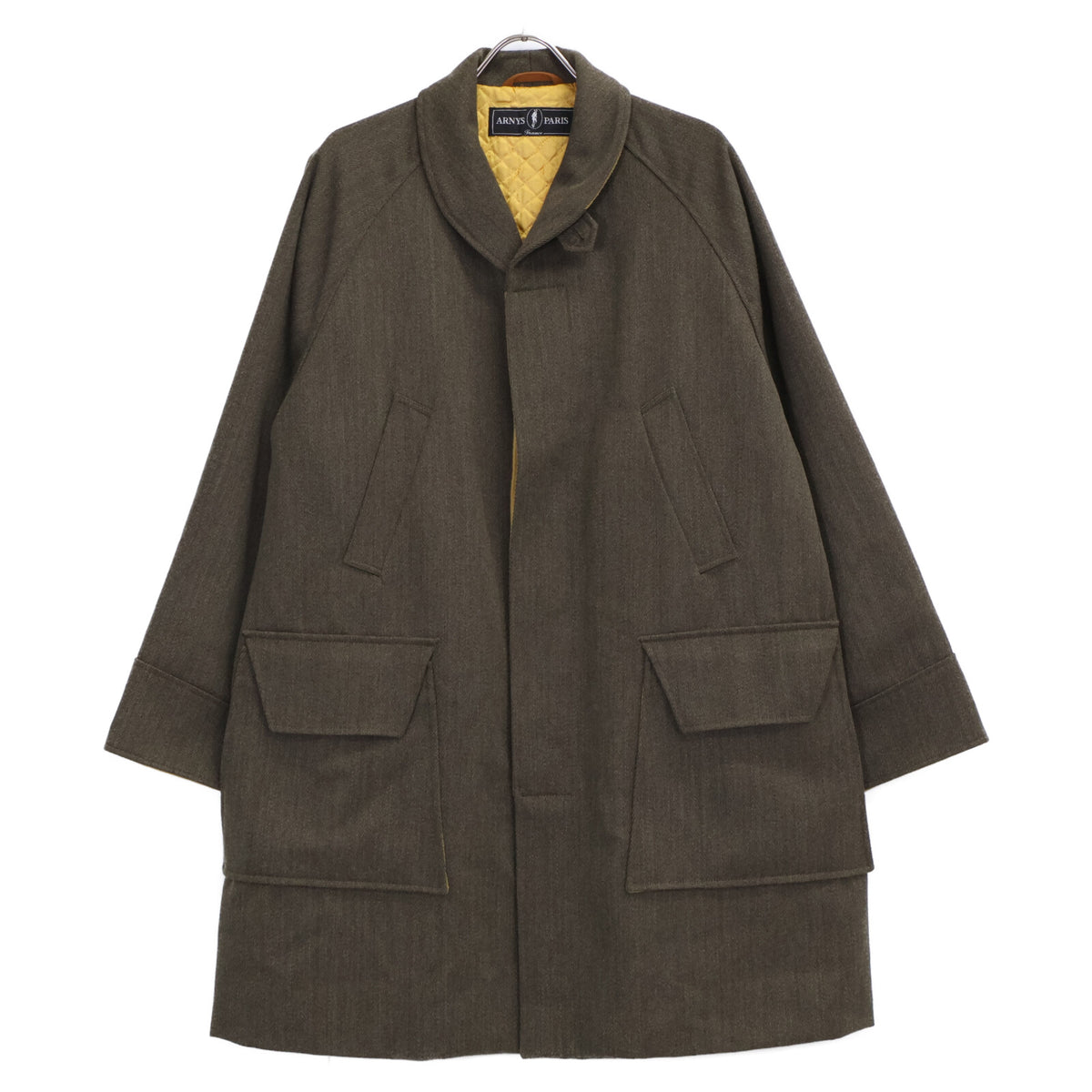 ARNYS Quilted Lining Cashmere Blend Balmacaan Coat Size 48