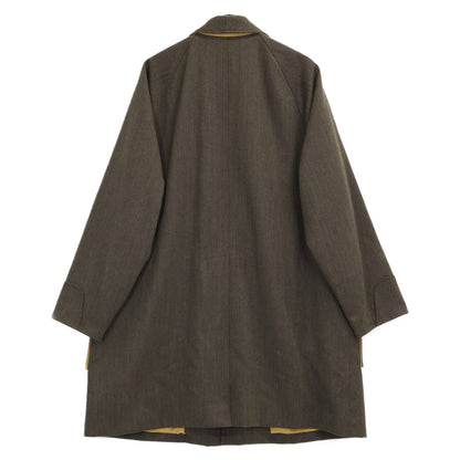 ARNYS Quilted Lining Cashmere Blend Balmacaan Coat Size 48