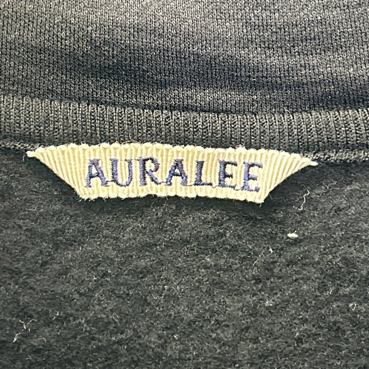 AURALEE A25AP01WU Black Light Wool Half Zip Sweat Size 5
