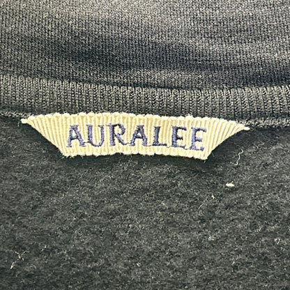 AURALEE A25AP01WU Black Light Wool Half Zip Sweat Size 5
