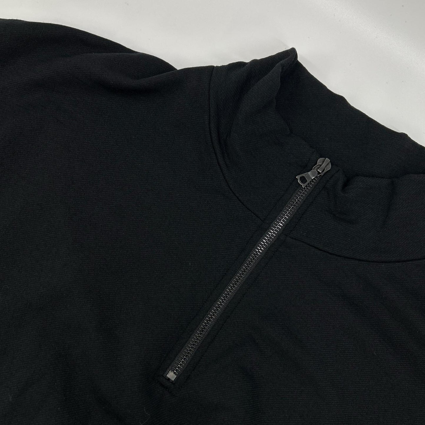 AURALEE A25AP01WU Black Light Wool Half Zip Sweat Size 5