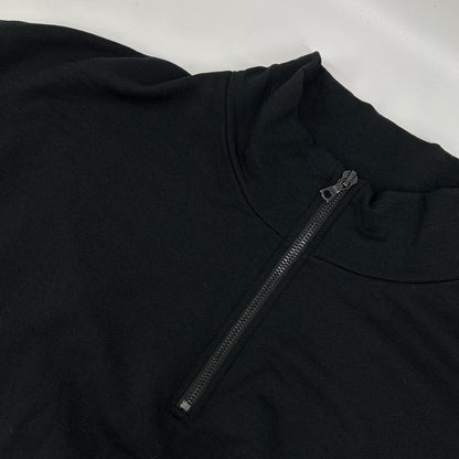 AURALEE A25AP01WU Black Light Wool Half Zip Sweat Size 5