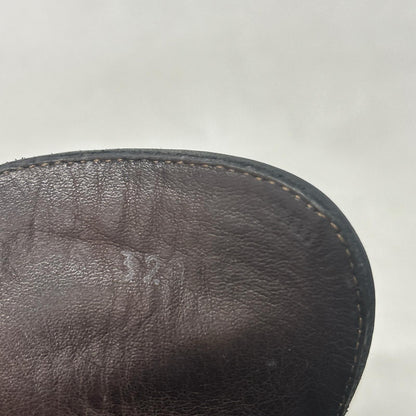 PRADA Black Leather Square Toe Single Monk Strap Boots
