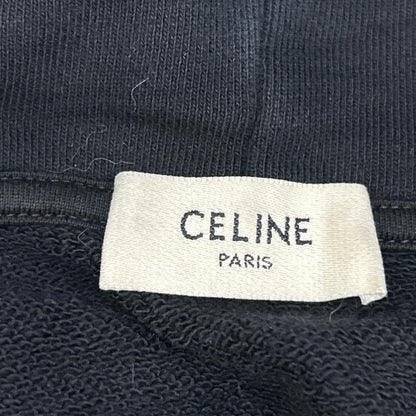 CELINE Black Cotton Fleece Loose Hoodie Size L