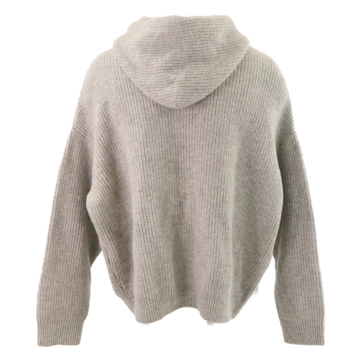 CELINE Hedi Slimane Wool Logo Pullover Hoodie Gray Size L