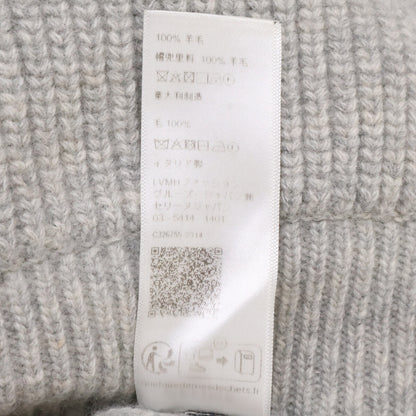 CELINE Hedi Slimane Wool Logo Pullover Hoodie Gray Size L