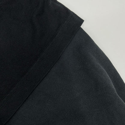BALENCIAGA Graphic Logo Layered Pullover Hoodie Black Size M