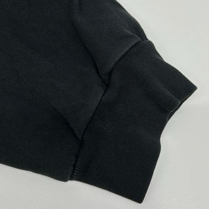 BALENCIAGA Graphic Logo Layered Pullover Hoodie Black Size M