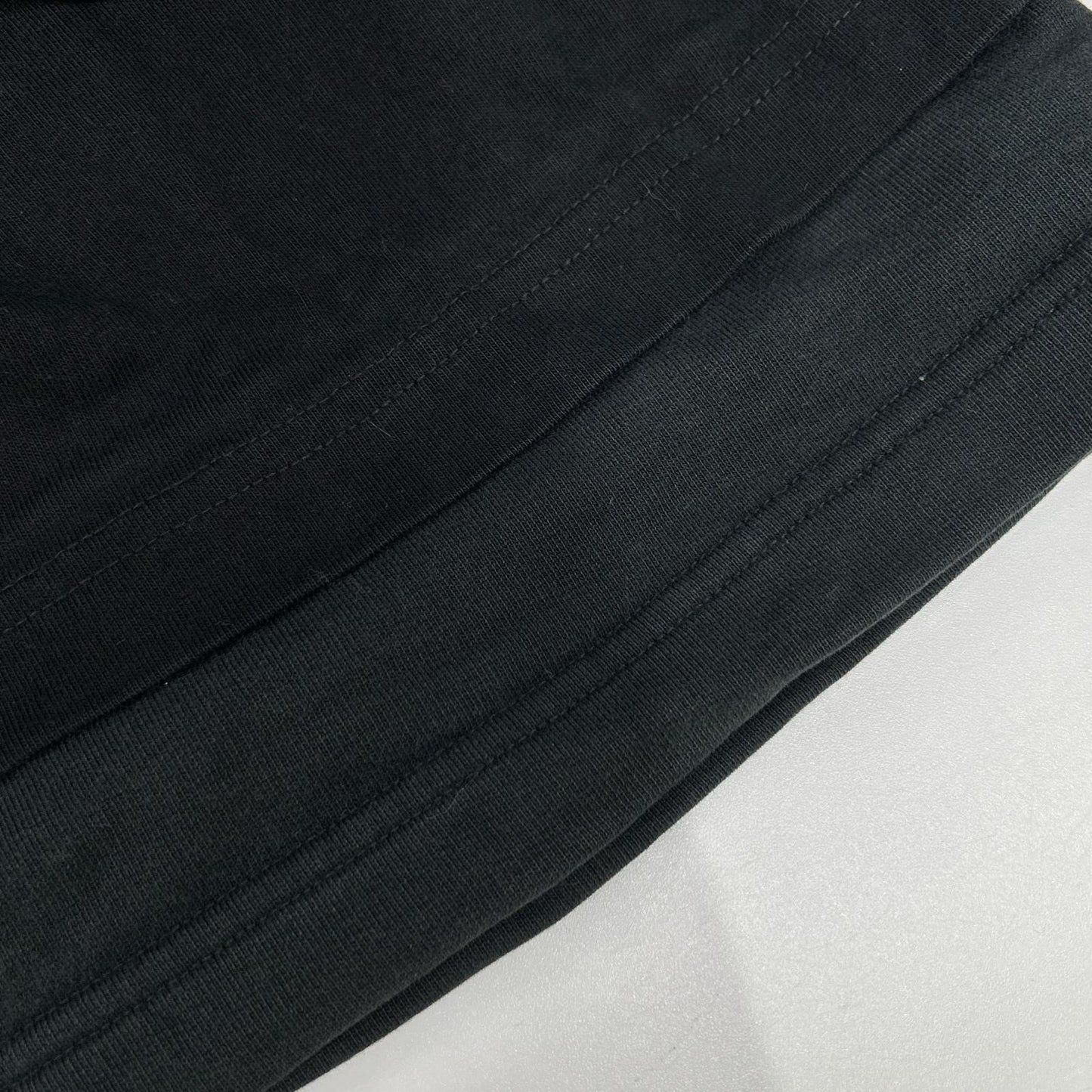 BALENCIAGA Graphic Logo Layered Pullover Hoodie Black Size M