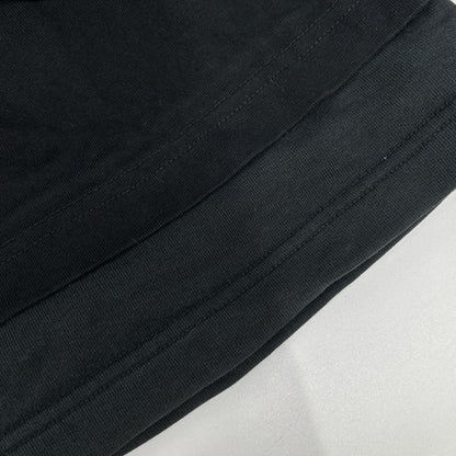 BALENCIAGA Graphic Logo Layered Pullover Hoodie Black Size M