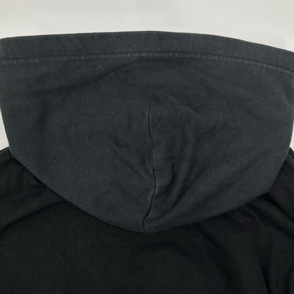 BALENCIAGA Graphic Logo Layered Pullover Hoodie Black Size M