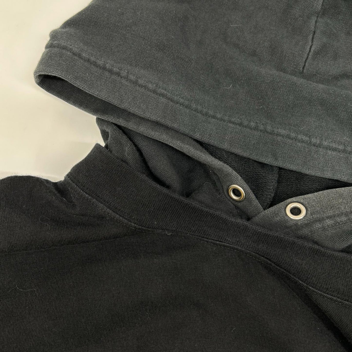 BALENCIAGA Graphic Logo Layered Pullover Hoodie Black Size M