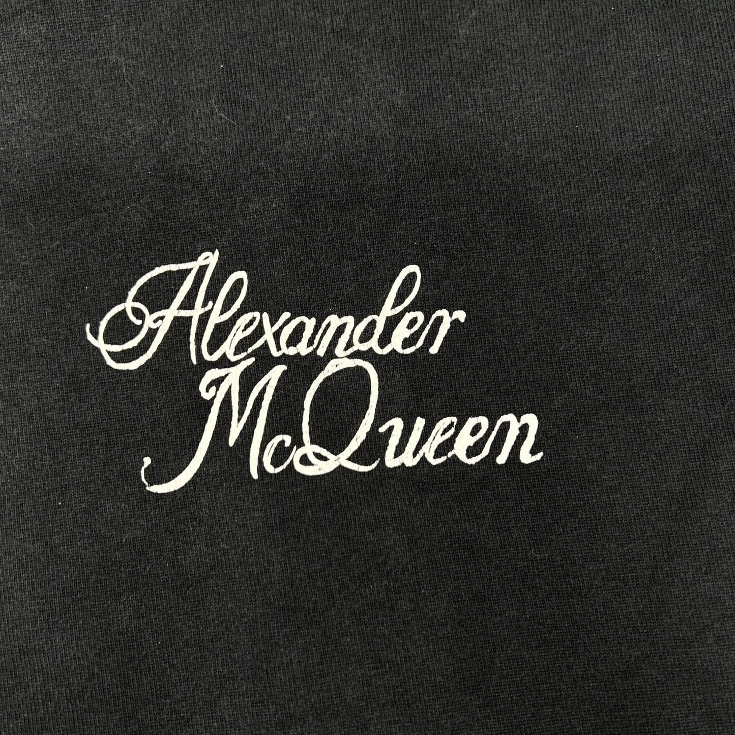 ALEXANDER McQUEEN Black Back Logo Sleeve T-Shirt Size XL