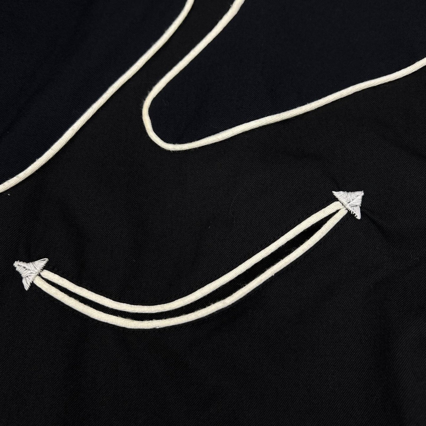 KOZABURO Black Wool Twill Slim Western Sleeve Shirt Size 0