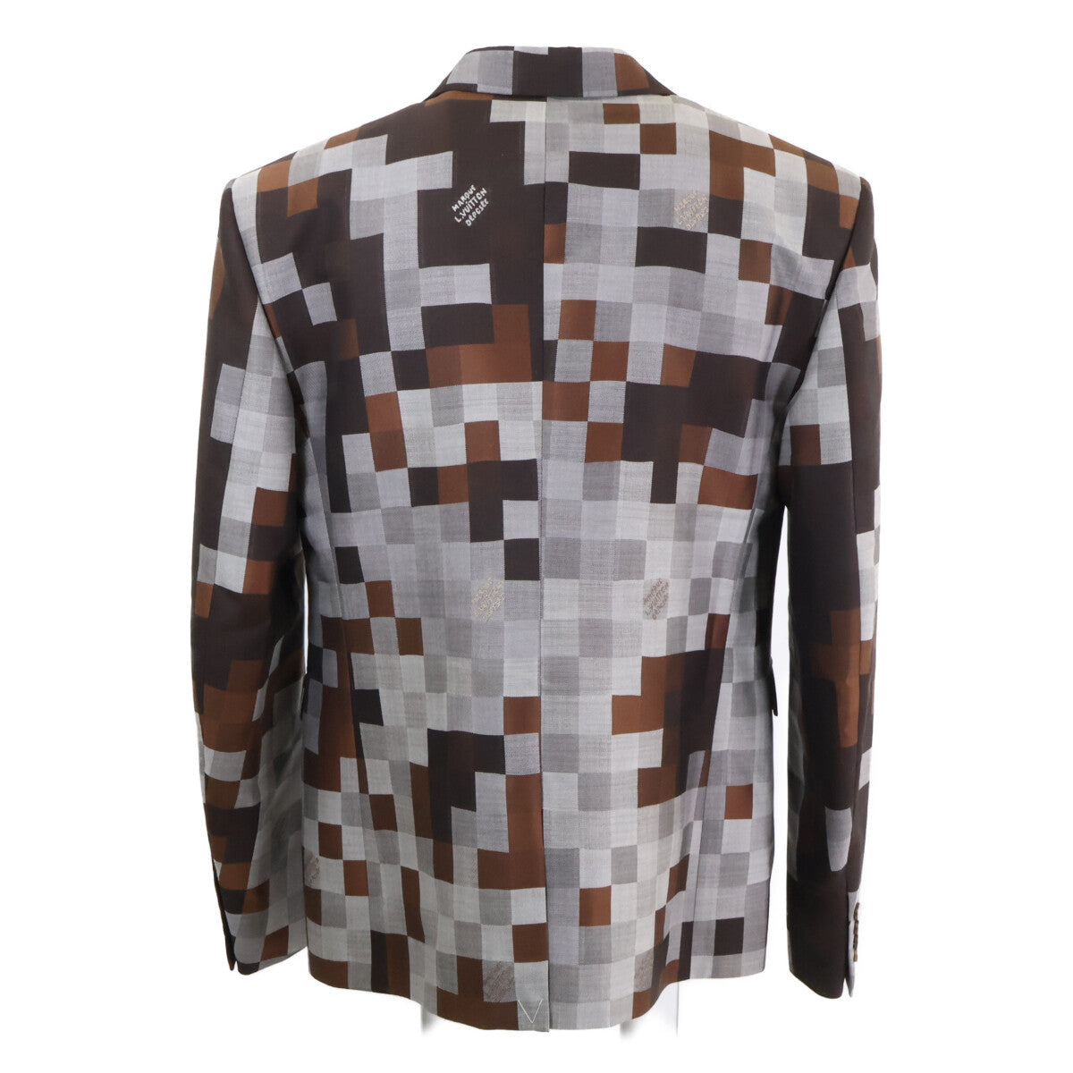 LOUIS VUITTON 24' Damier Pixel 2B Blazer Brown/Gray Size 52