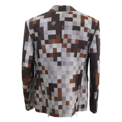 LOUIS VUITTON 24' Damier Pixel 2B Blazer Brown/Gray Size 52