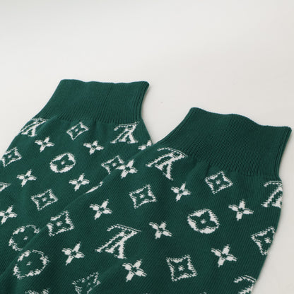 LOUIS VUITTON Monogram Gradient Knit Hoodie Green Size M