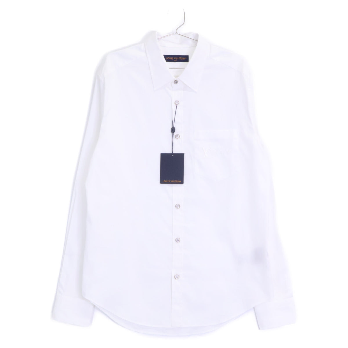 LOUIS VUITTON LV Logo Embroidered Shirt White Size L