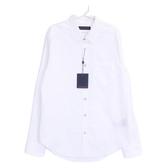 LOUIS VUITTON LV Logo Embroidered Shirt White Size L