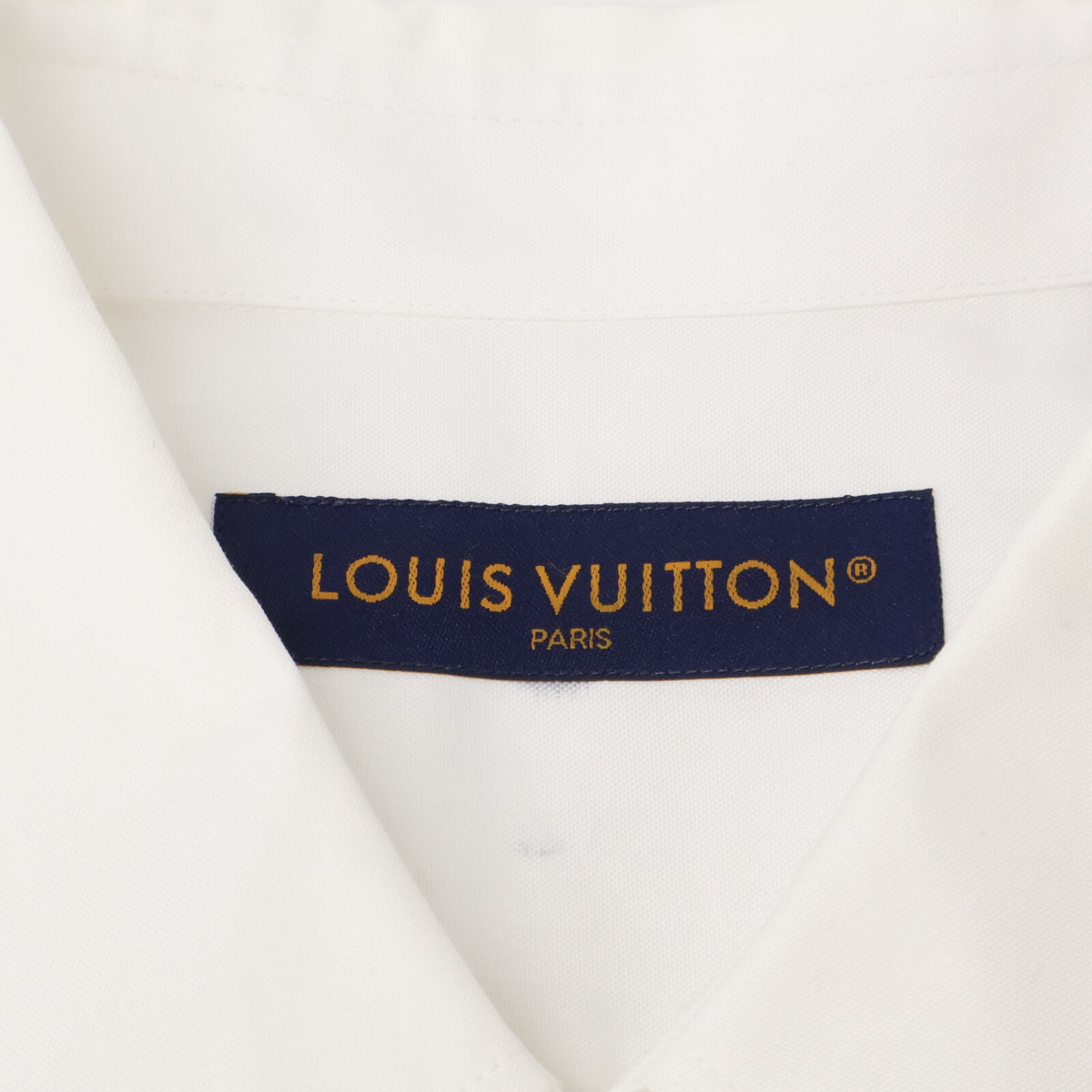 LOUIS VUITTON LV Logo Embroidered Shirt White Size L