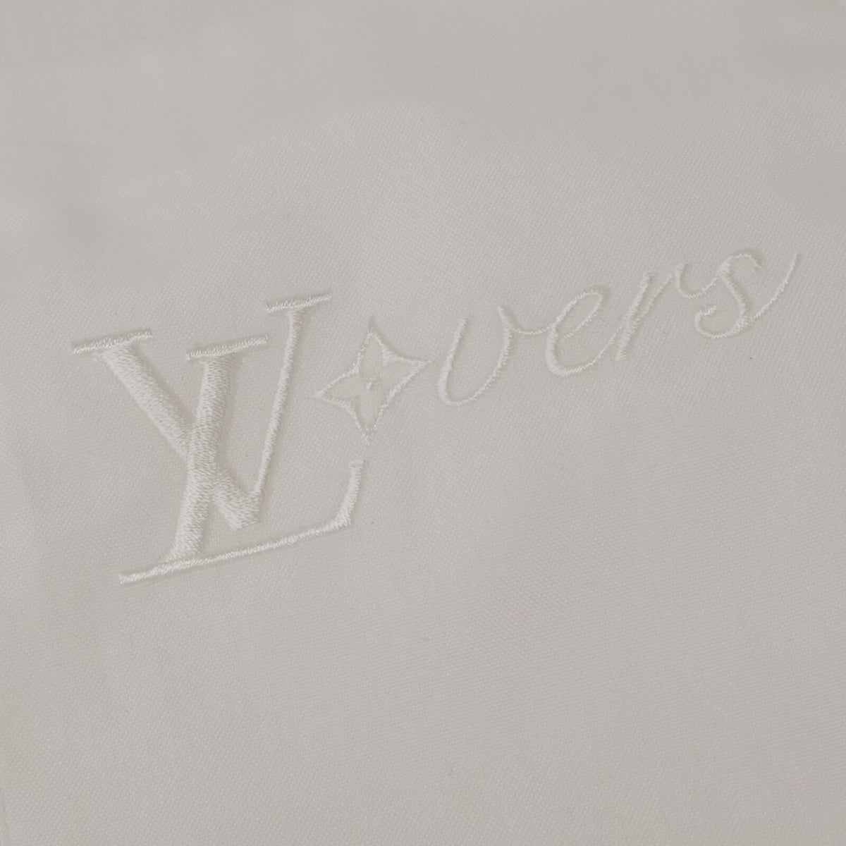 LOUIS VUITTON LV Logo Embroidered Shirt White Size L