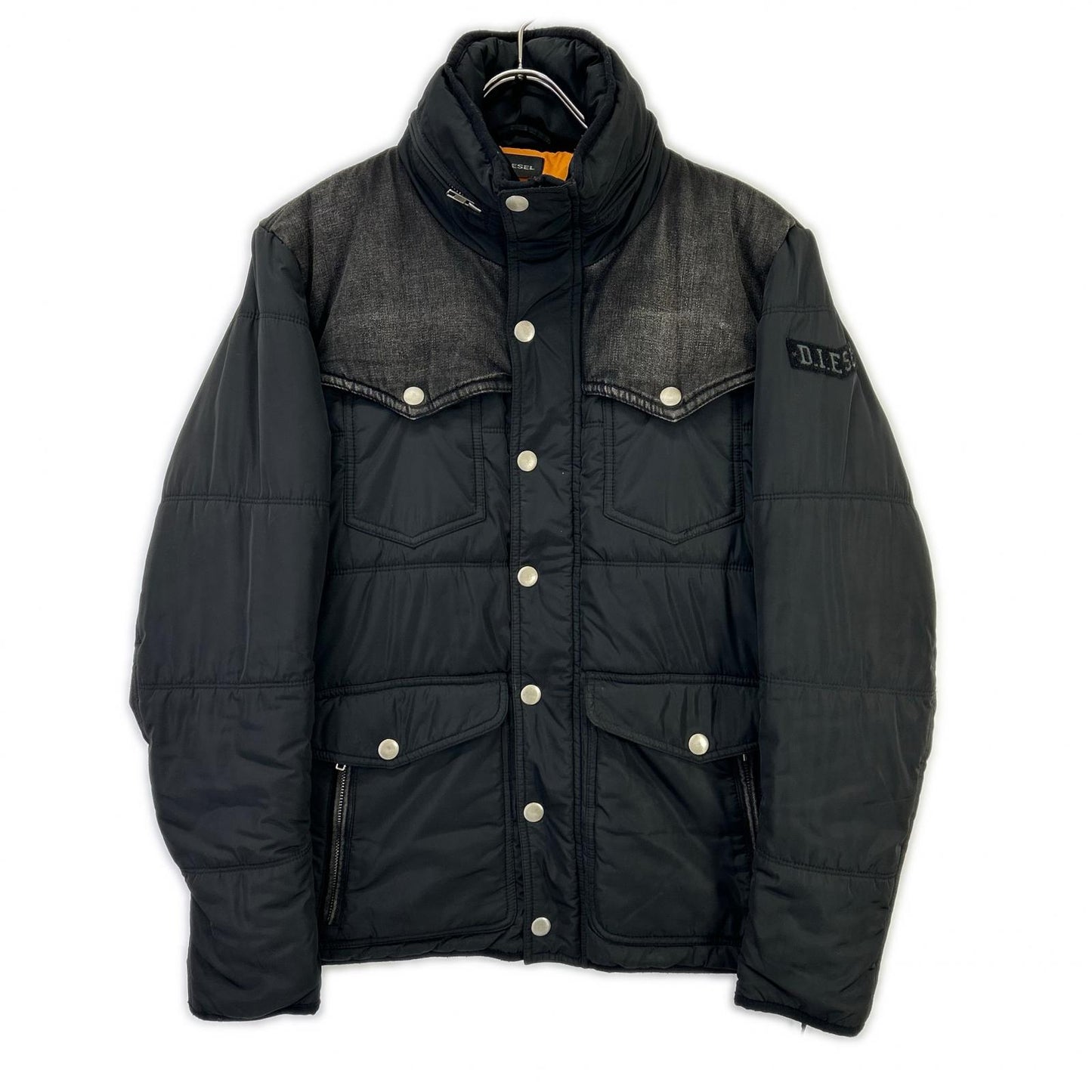 DIESEL Black Panel Denim Jacket Size M