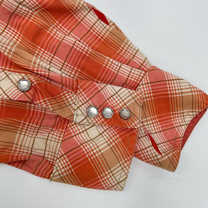 RRL Copper Plaid Jersey Western Shirt Orange Size 170/92A