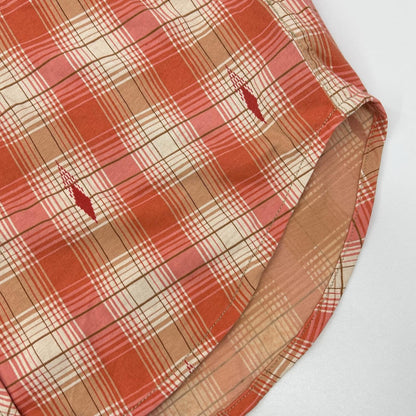 RRL Copper Plaid Jersey Western Shirt Orange Size 170/92A