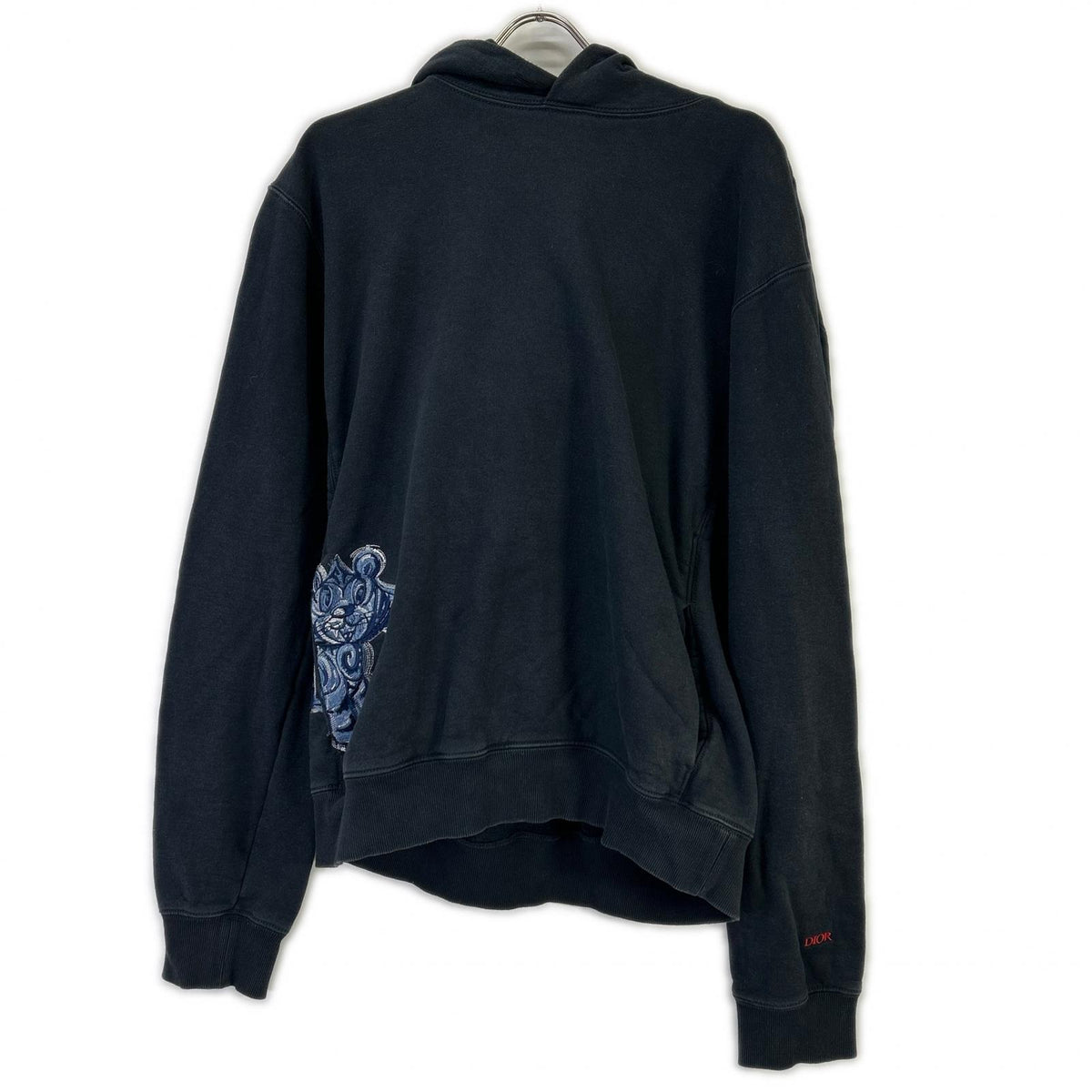 DIOR xKENNY SCHARF Embroidered Cotton Hoodie Black Size XL