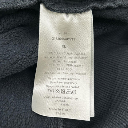 DIOR xKENNY SCHARF Embroidered Cotton Hoodie Black Size XL