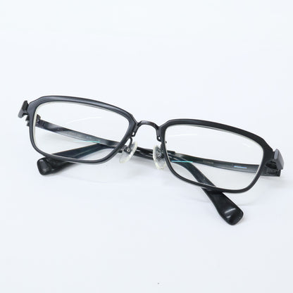 999.9 M-22 Titanium Square Glasses Black Size 53x17-133