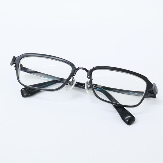 999.9 M-22 Titanium Square Glasses Black Size 53x17-133