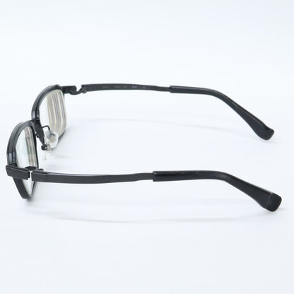999.9 M-22 Titanium Square Glasses Black Size 53x17-133