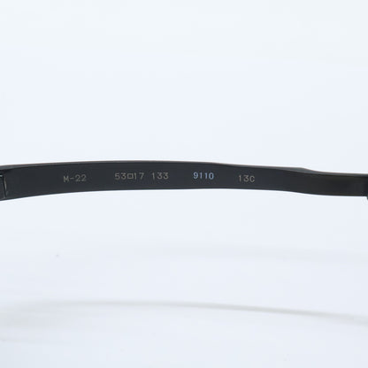 999.9 M-22 Titanium Square Glasses Black Size 53x17-133
