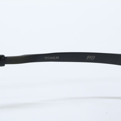 999.9 M-22 Titanium Square Glasses Black Size 53x17-133