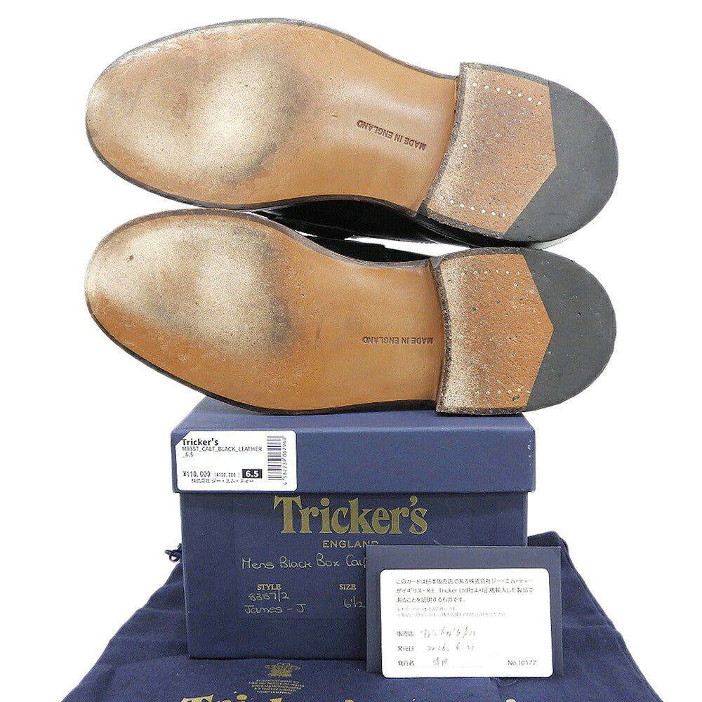 Tricker's M8357 JAMES-J Leather Penny Loafers Black Size 6