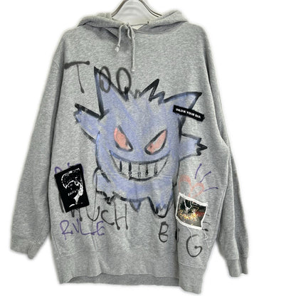 GUERNIKA Pokemon Gengar Graphic Cotton Hoodie Gray Size XXL