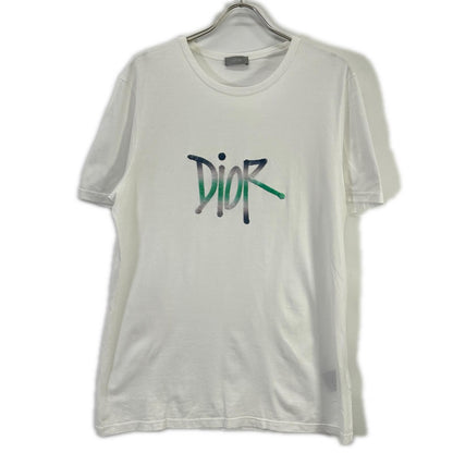 DIOR x Shawn Stussy Logo Cotton T-Shirt White Size XL