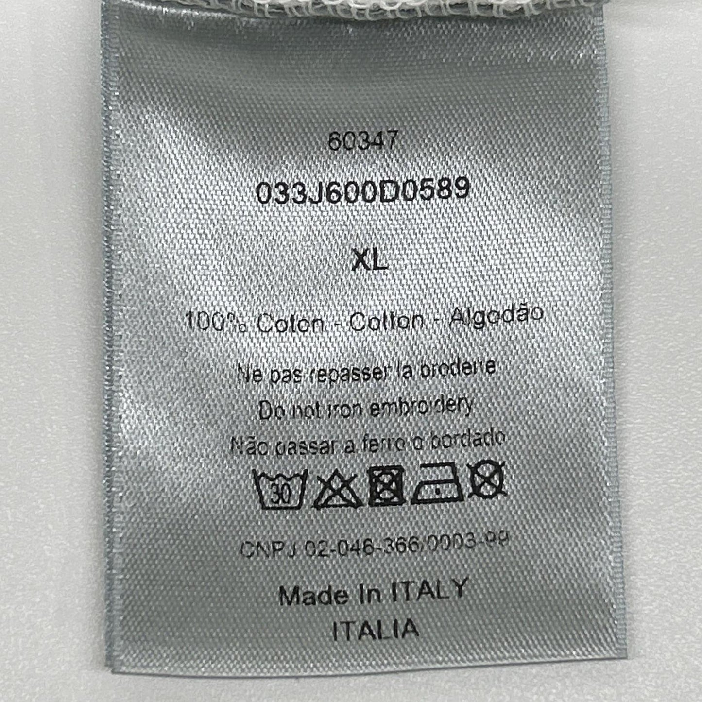 DIOR x Shawn Stussy Logo Cotton T-Shirt White Size XL