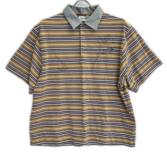 TANAKA ST-264-MSE Multi Stripe Polo Brown Size S